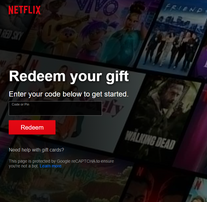 Gift card activation on Netflix – TURGAME Support Center